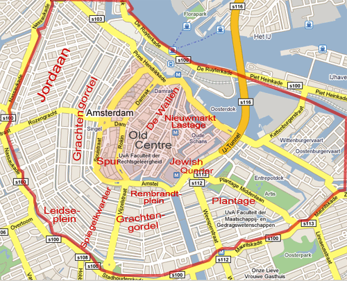 Amsterdam Karte und Nachbarschaften