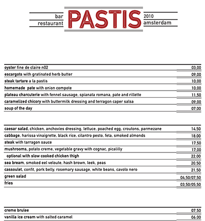 menu