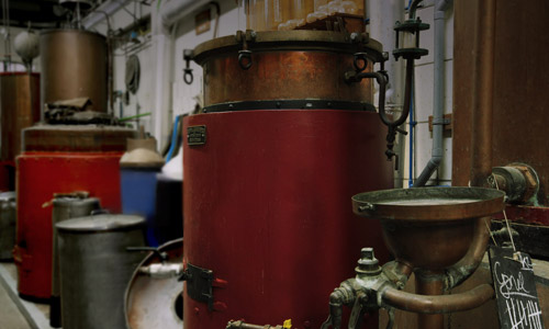 Boilers at distillery De Ooievaar de ooievaar